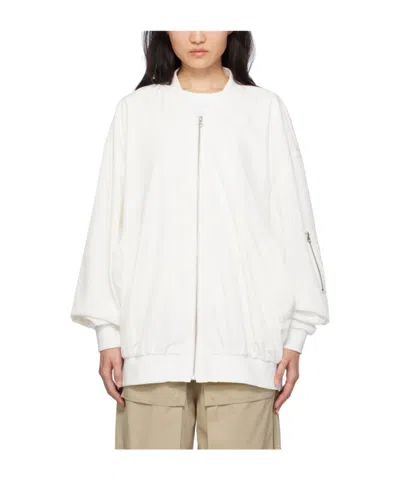 Mm6 Maison Margiela Front Zipper Casual Jacket In White