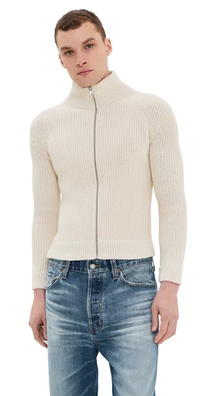 Mm6 Maison Margiela Full Zip Sweater Cream In Neutral