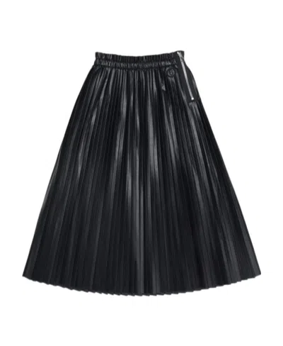 Mm6 Maison Margiela Fully-pleated Midi Skirt In Black