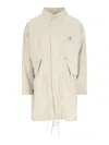 Mm6 Maison Margiela Logo Patch Drawstring Waist Coat In White