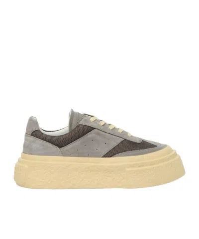 Mm6 Maison Margiela Gambetta Leather Sneakers In Gray