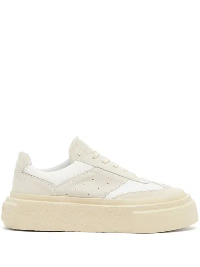 Mm6 Maison Margiela Gambetta Leather Sneakers In White