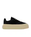 Mm6 Maison Margiela Black Gambetta Lace-up Platform Sneakers In Nude