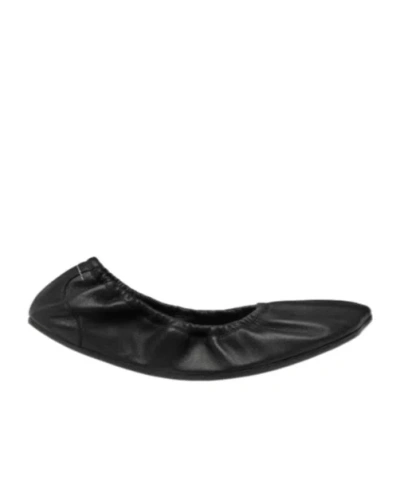 Mm6 Maison Margiela Gathered Ballet Flats In Black
