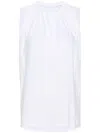 Mm6 Maison Margiela Gathered-detail Cotton Tank Top In White
