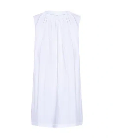 Mm6 Maison Margiela Gathered-detail Cotton Tank Top In White