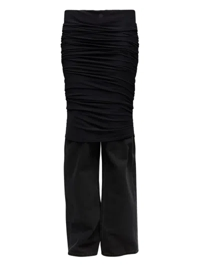 Mm6 Maison Margiela Gathered Jeans In Black