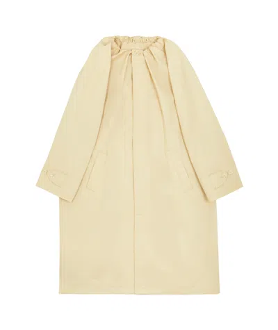 Mm6 Maison Margiela Gathered-neck Coat In Pale_yellow