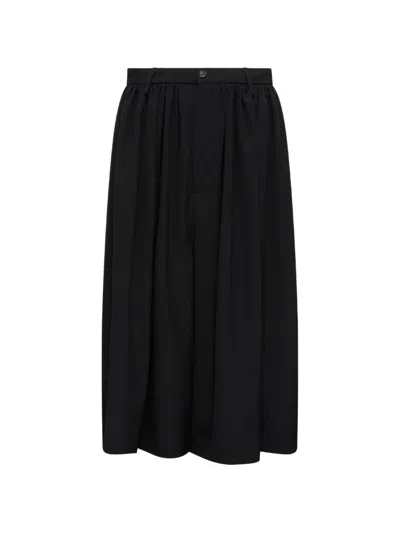 Mm6 Maison Margiela Gathered Pleated Shorts In Black