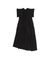 Mm6 Maison Margiela Gathered Short-sleeve Maxi Dress In Black