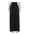 Mm6 Maison Margiela Gathered Wide-leg Trousers In Black