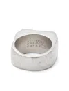 Mm6 Maison Margiela Geometric Numbers-motif Ring In Silver