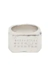 Mm6 Maison Margiela Geometric Numeric Signature Ring In Silver
