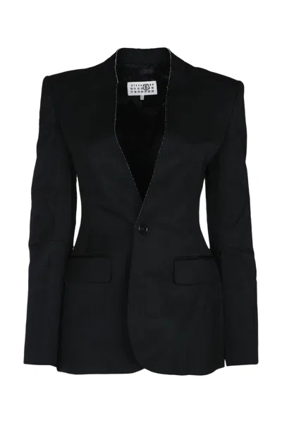 Mm6 Maison Margiela Black Single-breasted Blazer