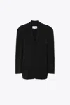 Mm6 Maison Margiela Raw-cut Single-breasted Blazer In Nero