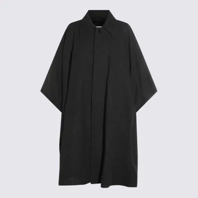 Mm6 Maison Margiela Dark Grey Wool Capes In Black