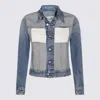 Mm6 Maison Margiela Casual Jacket With Long Sleeves And Contrast Panels In Blue