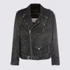 Mm6 Maison Margiela Men's Washed-effect Biker Jacket In Black
