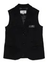 Mm6 Maison Margiela Logo-embroidered Vest In Black
