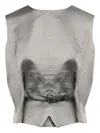 Mm6 Maison Margiela Mm6 By Maison Margiela Sleeveless Structured Jacket With Peplum Hem In Gray