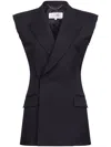 Mm6 Maison Margiela Gilet With Raw-edge Finish In Black