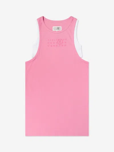 Mm6 Maison Margiela Babies'  Girls Sleeveless Jersey Dress In Pink