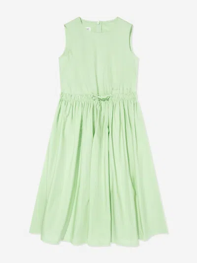Mm6 Maison Margiela Babies'  Girls Sleeveless Poplin Dress In Green