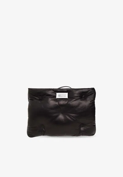 Mm6 Maison Margiela Glam Slam Leather Clutch Bag In Black