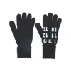 Mm6 Maison Margiela Numeric Wool Gloves In Black/white