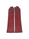 Mm6 Maison Margiela Lamb Leather Gloves In Burgundy