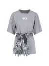 Mm6 Maison Margiela Gloves Crewneck T-shirt In Gray
