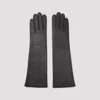 Mm6 Maison Margiela Grey Ovine Leather Gloves In Gray