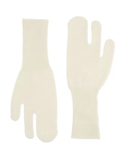 Mm6 Maison Margiela Gloves Ivory Size L Wool In White