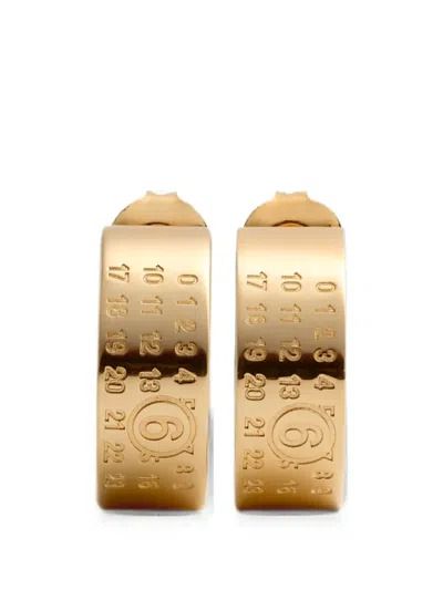 Mm6 Maison Margiela Gold Numeric Hoop Earrings