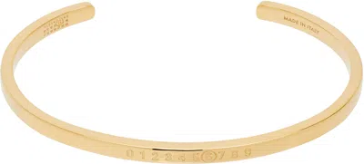 Mm6 Maison Margiela Gold Numeric Minimal Signature Bracelet In 950 Polished Yellow