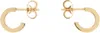 Mm6 Maison Margiela Gold Numeric Minimal Signature Hoop Earrings In 950 Polished Yellow