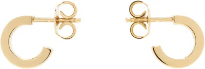 Mm6 Maison Margiela Gold Numeric Minimal Signature Hoop Earrings