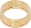 Mm6 Maison Margiela Gold Numeric Minimal Signature Ring In 950 Polished Yellow