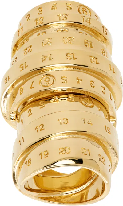Mm6 Maison Margiela Gold Numeric Ring