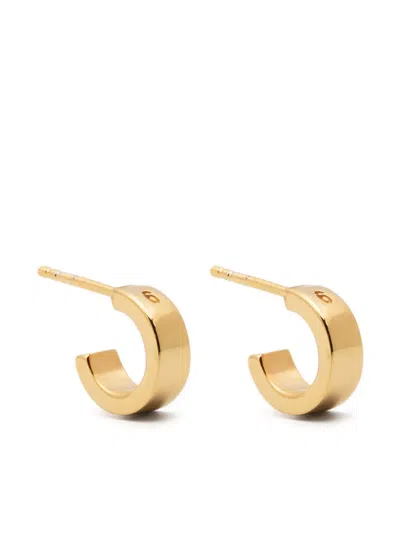 Mm6 Maison Margiela Gold-plated Sterling Silver Engraved Hoop Earrings