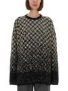 Mm6 Maison Margiela Mm6 By Maison Margiela Gradient Diamond Pattern Wool Pullover In Gray