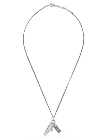 Mm6 Maison Margiela 'graffetta' Necklace In Silver