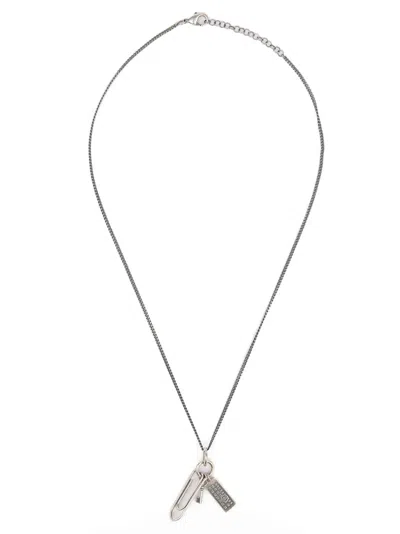 Mm6 Maison Margiela Graffetta Necklace In Metallic