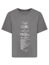 Mm6 Maison Margiela Mm6 By Maison Margiela Graphic Print Grey T-shirt With Care Instructions In Grey