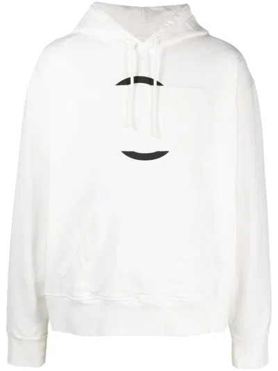 Mm6 Maison Margiela Graphic-print Cotton Hoodie In White