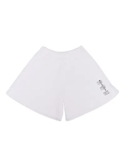 Mm6 Maison Margiela Kids' Graphic-print Cotton Shorts In White