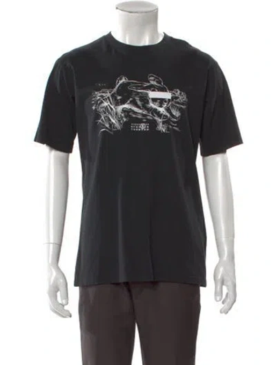 Pre-owned Mm6 Maison Margiela Graphic Print Crew Neck T-shirt In Black