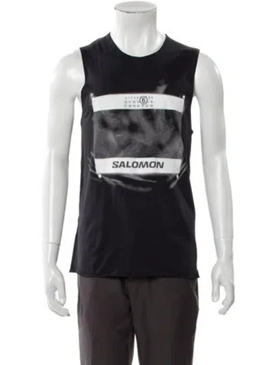 Pre-owned Mm6 Maison Margiela Graphic Print Crew Neck T-shirt In Black