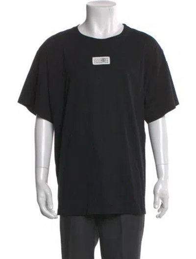 Pre-owned Mm6 Maison Margiela Graphic Print Crew Neck T-shirt In Black