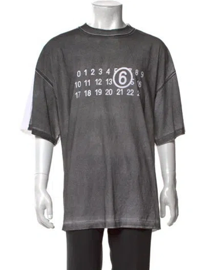 Pre-owned Mm6 Maison Margiela Graphic Print Crew Neck T-shirt In Grey